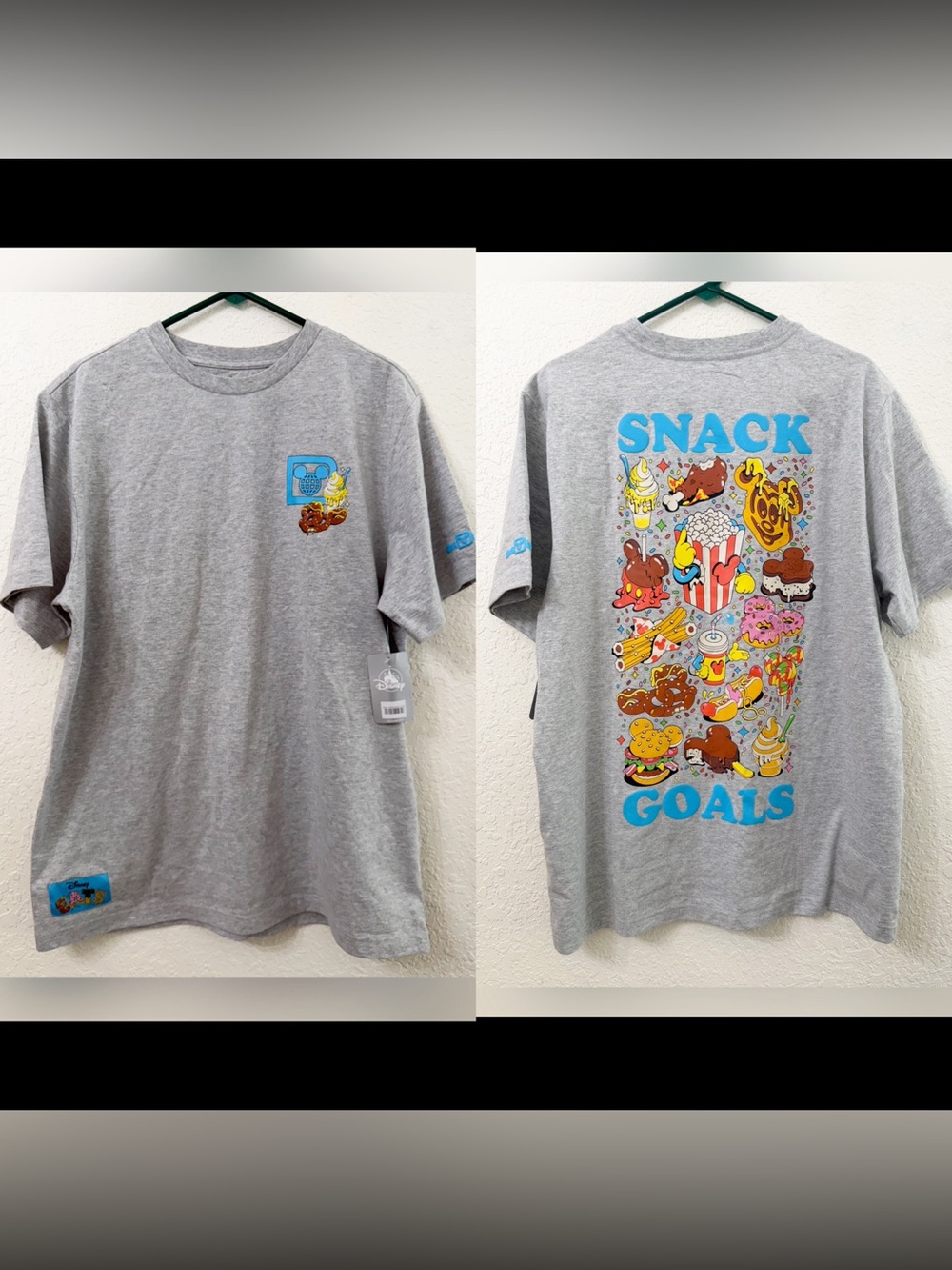 NEW Walt Disney World Disney Eats Snacks "Snack Goals" Gray T-Shirt Size Large